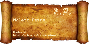 Moletz Petra névjegykártya